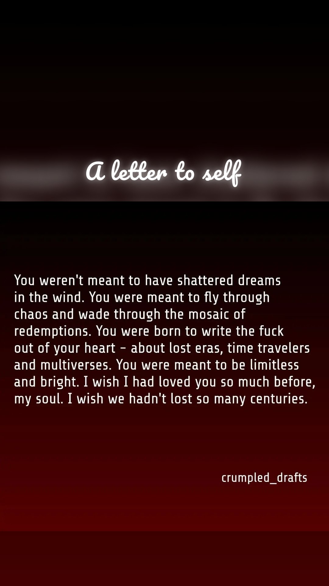 A letter to self 